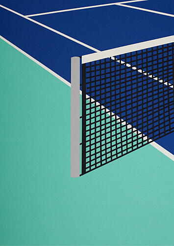 Blue Tennis Court Art Print by Rosi Feist
