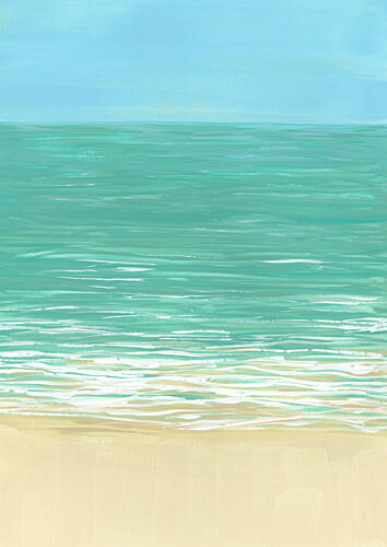Blue Beach Waves Art Print by Rosana Laiz Blursbyai