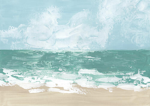 Serene Ocean Beach Plage reproduction