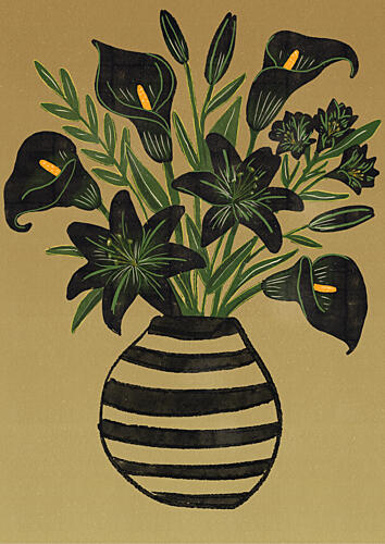 Black Calla Bouquet Art Print by Nicholas