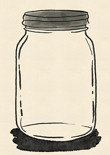 Empty Glass Jar Campagne reproduction