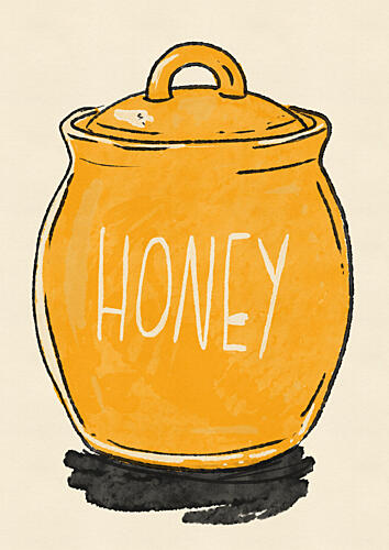 Honey Pot Illustration Campagne reproduction