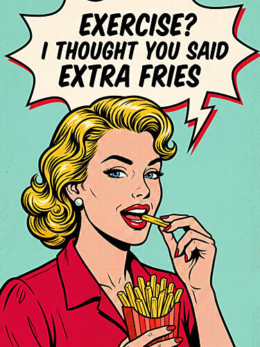 Exercise Extra Fries Art Print