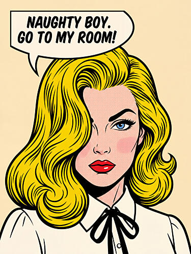 Sassy Pop Art Blonde Figuratif reproduction