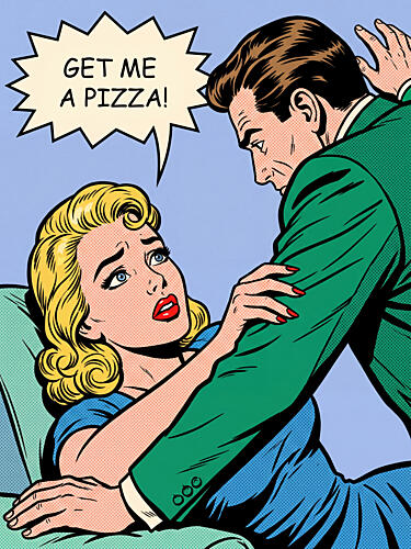 Pop Art Pizza Demand Vintage reproduction