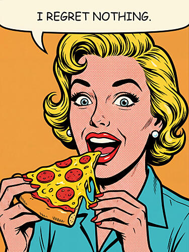 Regret Nothing Pizza Woman Art Print