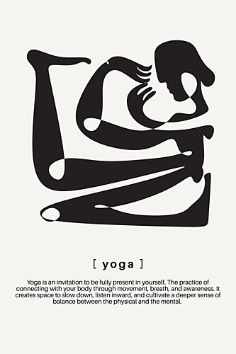 Calm Yoga Silhouette Art abstrait reproduction