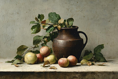Autumn Apples and Pitcher Campagne reproduction