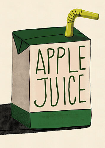 Retro Apple Juice Box Alimentation reproduction