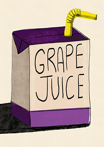 Grape Juice Box Art Print by Nicholas