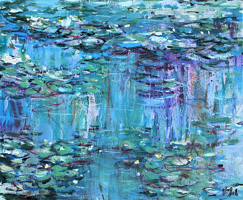 Vibrant Water Lilies Art Print by Wayne Sleeth