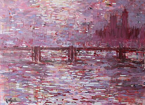 Pink City Reflections Art Print