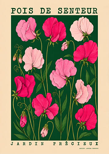 Sweet Pea Garden Art Print