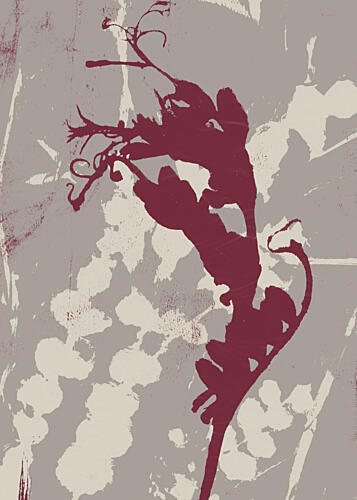Distressed Botanical Silhouette Art abstrait reproduction