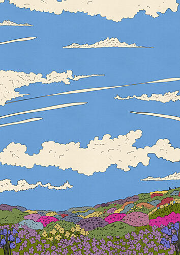 Vibrant Flower Fields Art Print by Nicholas
