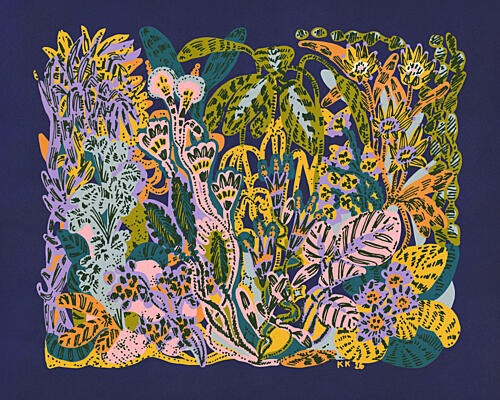 Vibrant Tropical Garden Moderne reproduction