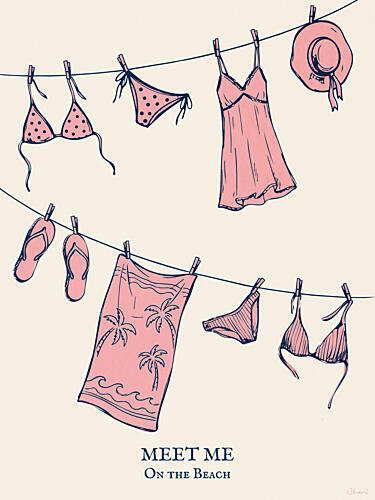Summer Beach Essentials Art Print by Claudia Spano