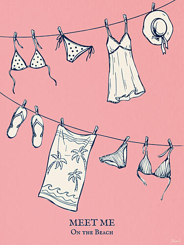 Summer Beach Laundry Art Print by Claudia Spano