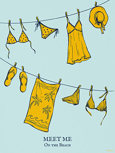 Beach Day Essentials Art Print by Claudia Spano