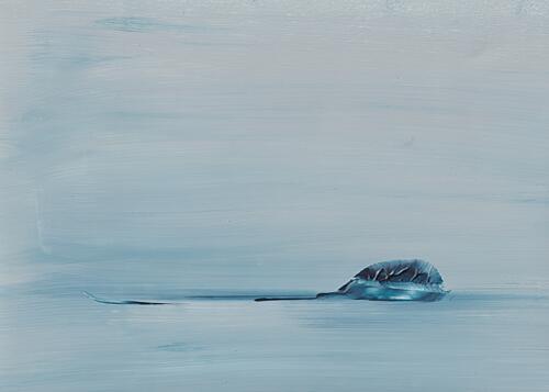 Calm Blue Horizon Art Print by Maira Ribena