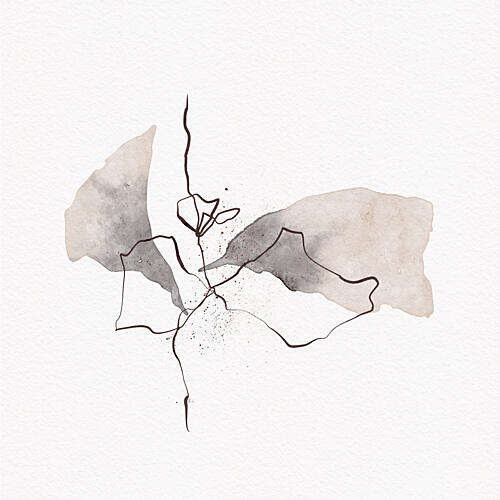 Muted Floral Abstract Aquarelle reproduction