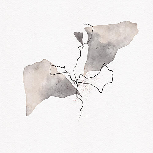 Organic Abstract Flow Aquarelle reproduction