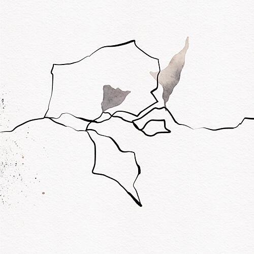 Subtle Kintsugi Abstract Aquarelle reproduction