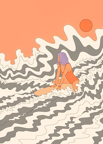 Retro Surf Dream Océan reproduction