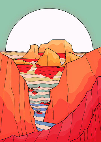Vibrant Canyon Lips Art Print