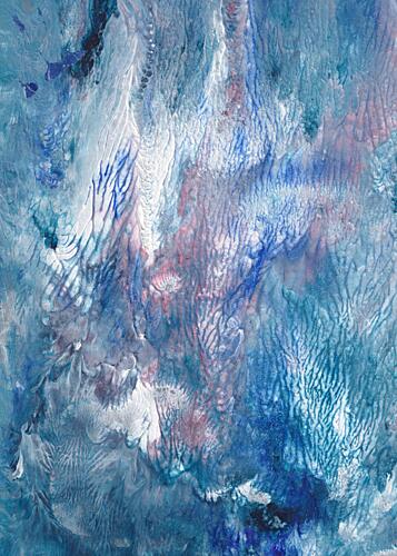 Blue Abstract Flow Art Print by Maira Ribena