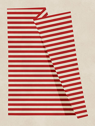 Abstract Red Stripes Art Print by Vitor Costa