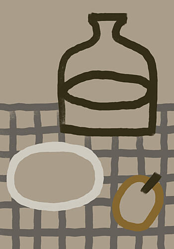 Earthy Table Still Life Geometric Print
