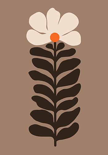 Minimalist Botanical Bloom Art abstrait reproduction