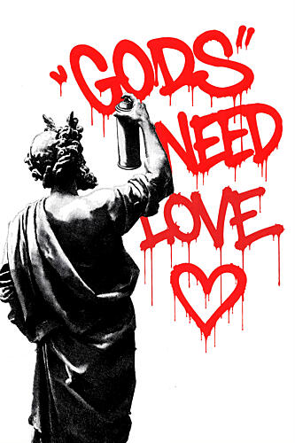 Classical Statue Graffiti Love Inspirant reproduction