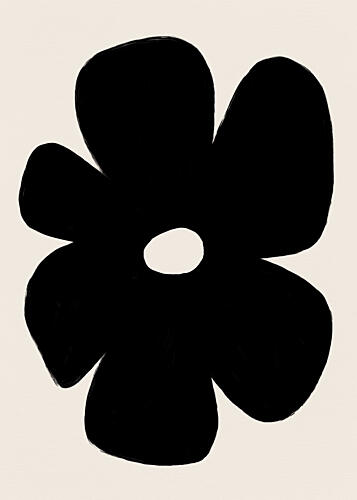 Abstract Black Flower Art Print by Tara Royle