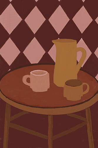 Retro Coffee Time Café reproduction