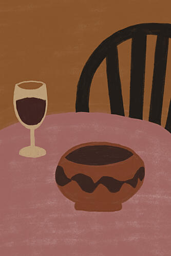 Warm Dining Still Life Art Print