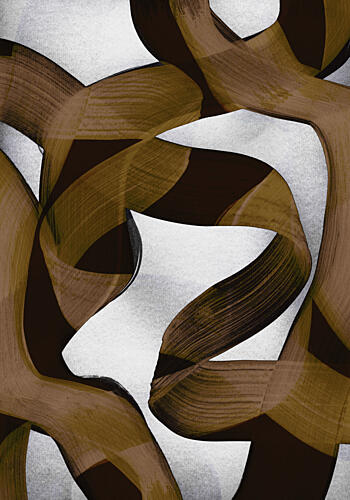 Brown Flowing Abstract Art abstrait reproduction
