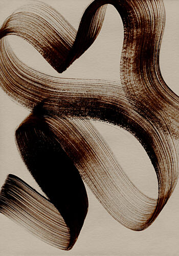 Fluid Sepia Curves Art Print