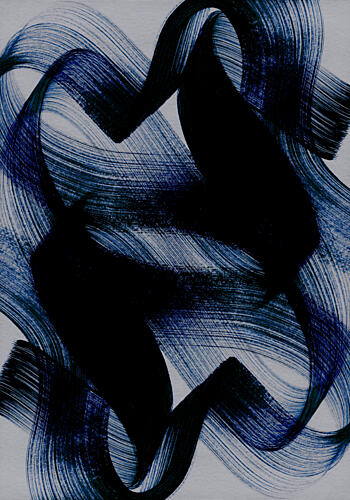 Swirling Blue Ink Art abstrait reproduction