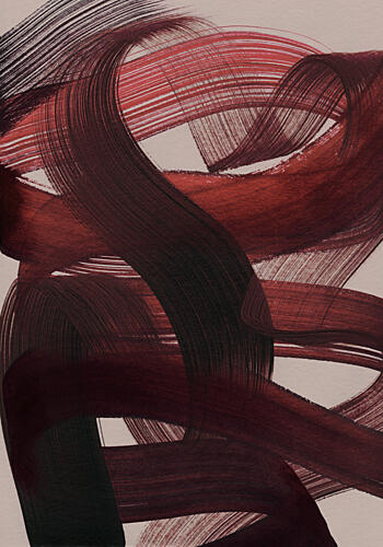 Dynamic Crimson Strokes Art abstrait reproduction