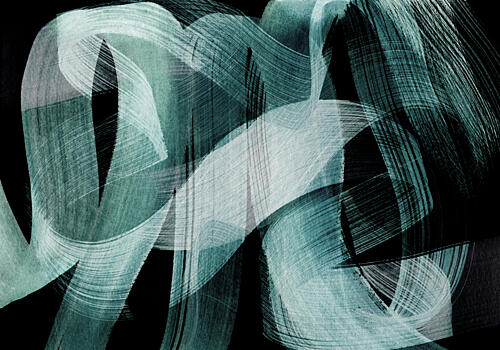 Dynamic Teal Brushstrokes Art abstrait reproduction