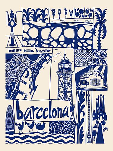 Barcelona City Journey Voyage reproduction