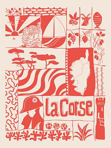 la Corse Island Montage Européen reproduction