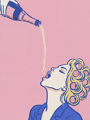 Champagne Pop Art Party Mode reproduction