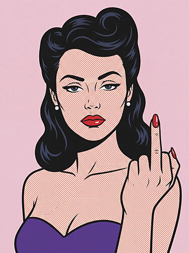 Middle Finger Pop Art Mode reproduction