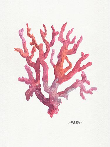 Pink Coral Watercolor Art Print by NKTN
