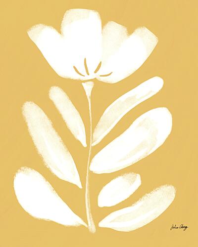 Minimal Yellow Floral Art Print by Julia Cheney