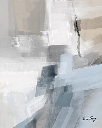 Muted Blue Abstract Art Print by Julia Cheney