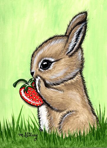 Gilsey Michelle Berry Bunny High Res Jpeg Art Print by Michelle Gilsey